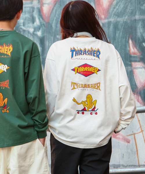 「THRASHER」 長袖Tシャツ MEDIUM グレー メンズ_画像4