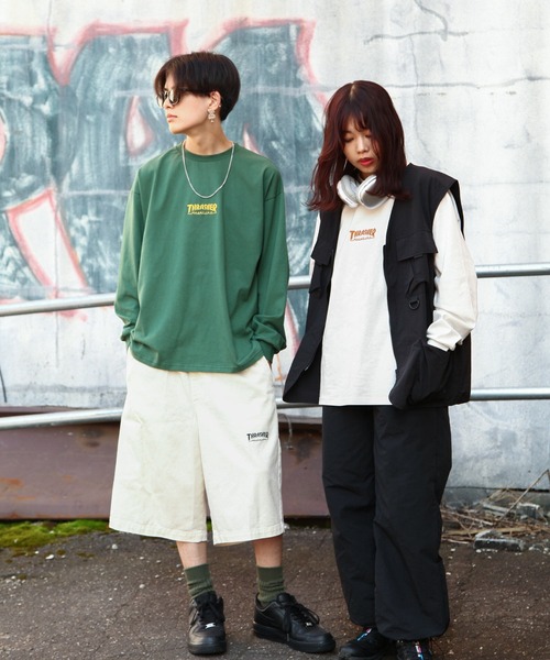 「THRASHER」 長袖Tシャツ MEDIUM グレー メンズ_画像5