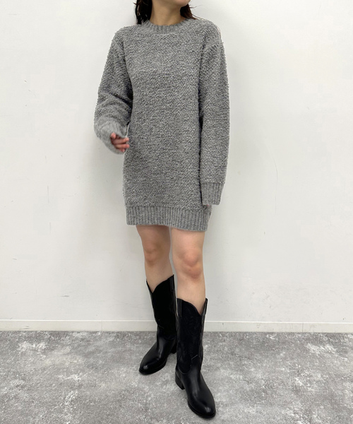 「U by SPICK&SPAN」 ニットワンピース - グレー レディース_画像4