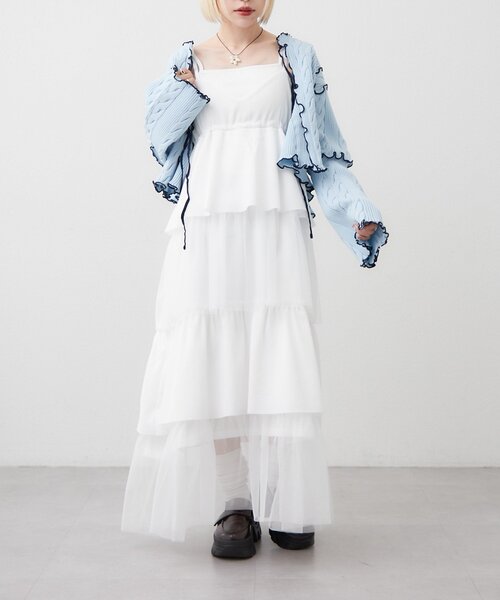 w closet（ダブルクローゼット） ワンピース ミックスティアードキャミ