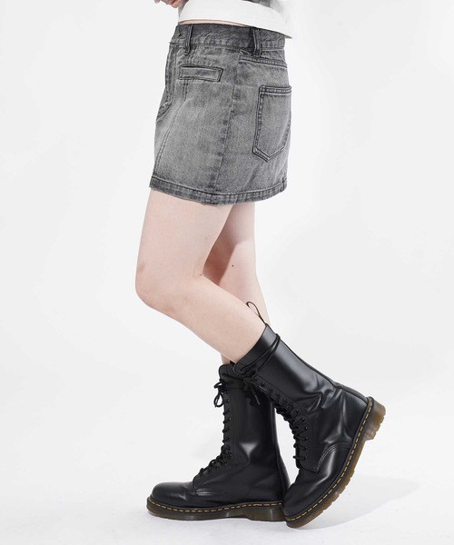 「X-girl」 デニムスカート M ブラック レディース_画像3