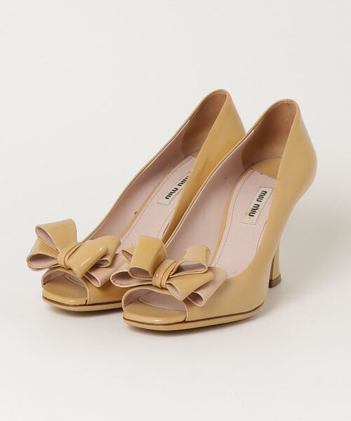 miu miu（ミュウミュウ） パンプス 38.5 イエロー レディース