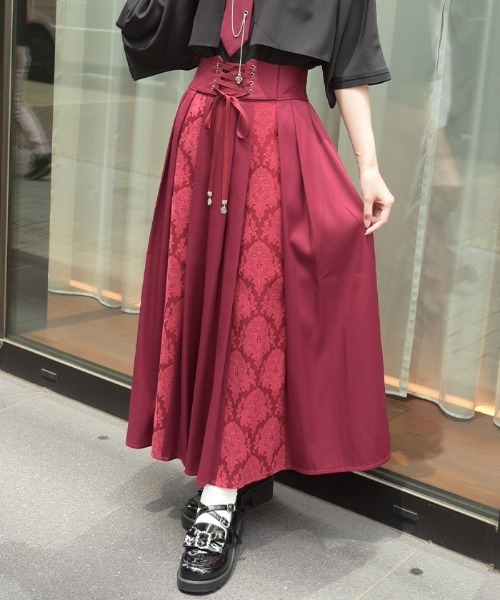 axes femme（アクシーズ ファム） ロング スカート レースアップ×ジャ