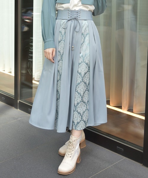 axes femme（アクシーズ ファム） ロング スカート レースアップ×ジャ