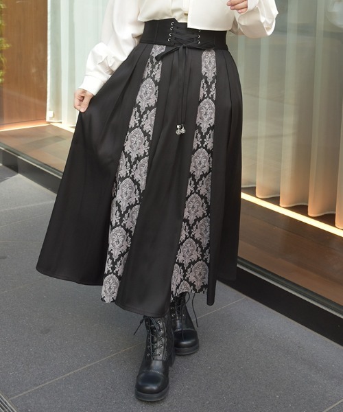axes femme（アクシーズ ファム） ロング スカート レースアップ×ジャ