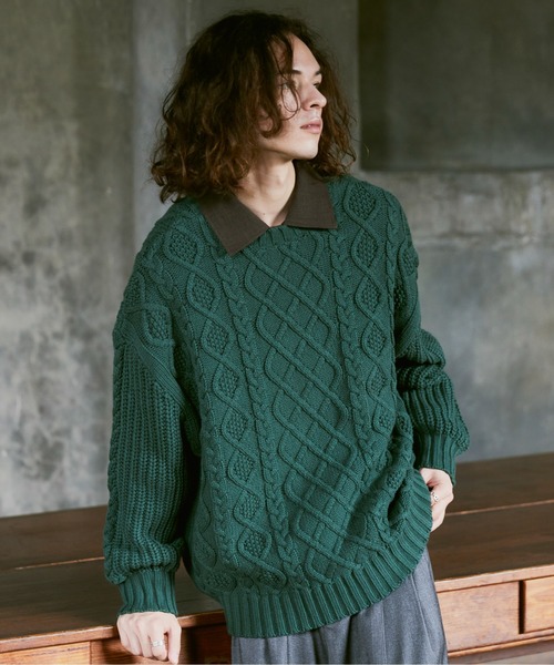 「Casper John」 長袖ニット SMALL レッド メンズ_画像3