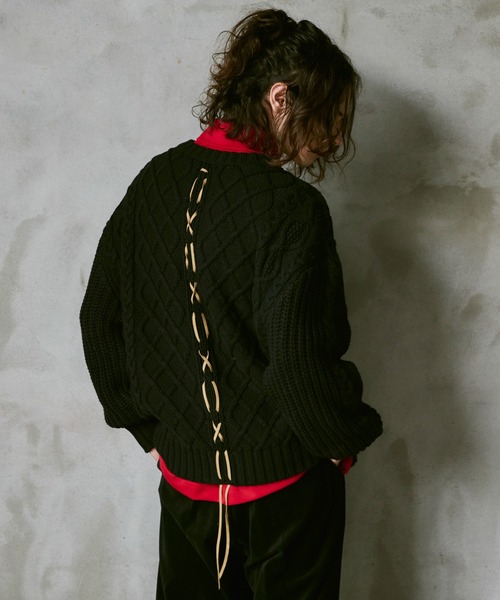 「Casper John」 長袖ニット SMALL レッド メンズ_画像4