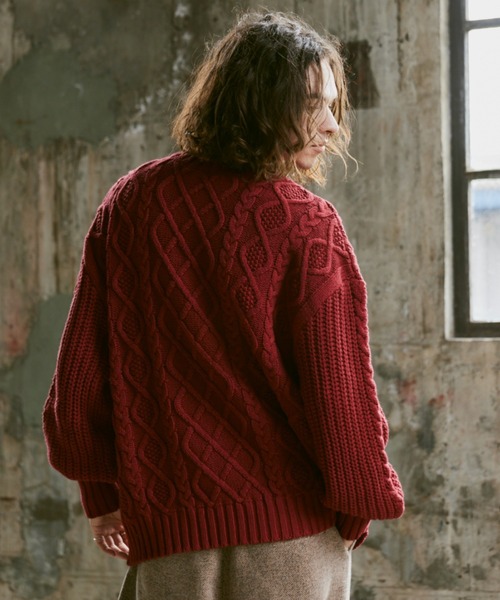 「Casper John」 長袖ニット SMALL レッド メンズ_画像6