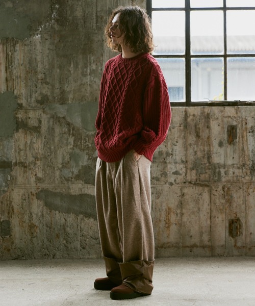 「Casper John」 長袖ニット SMALL レッド メンズ_画像8
