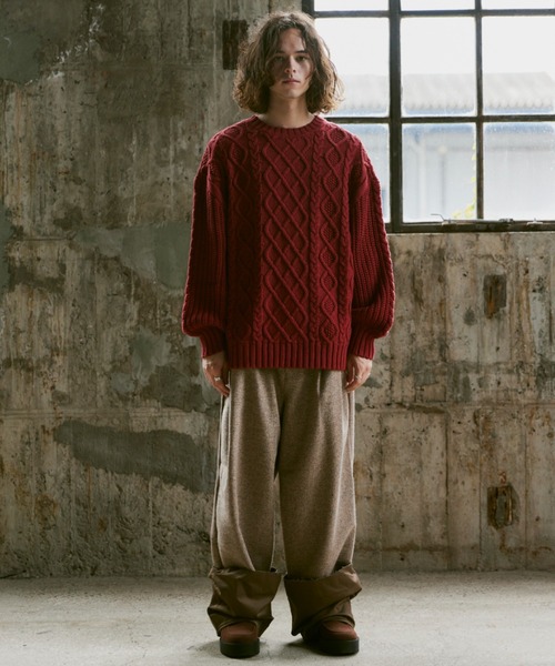 「Casper John」 長袖ニット SMALL レッド メンズ_画像10