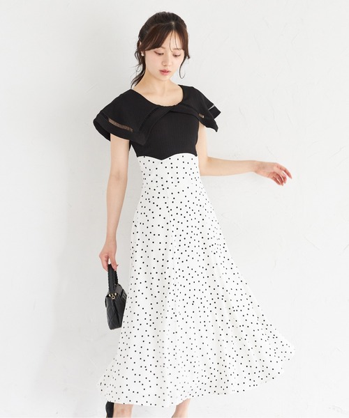 「tocco closet」 ドッキングワンピース M チャコールグレー レディース_画像3