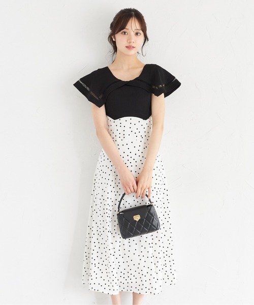 「tocco closet」 ドッキングワンピース M チャコールグレー レディース_画像4