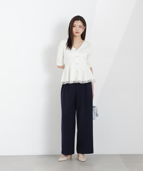 sono 22FW ピンク　ペプラムレディニットプルオーバー　ぽんぽんニット 2122291780.jpg?1702812629