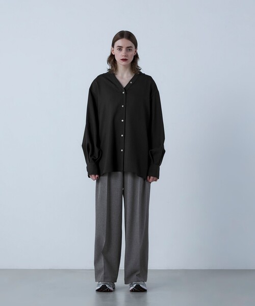 「fredy emue」 長袖ブラウス 36 ライトグレー レディース_画像2