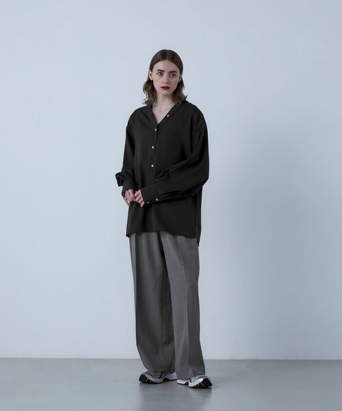 「fredy emue」 長袖ブラウス 36 ライトグレー レディース_画像3