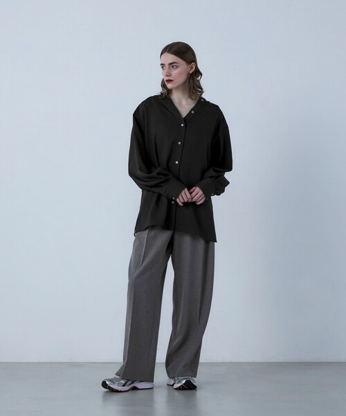 「fredy emue」 長袖ブラウス 36 ライトグレー レディース_画像4