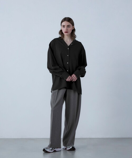 「fredy emue」 長袖ブラウス 36 ライトグレー レディース_画像5