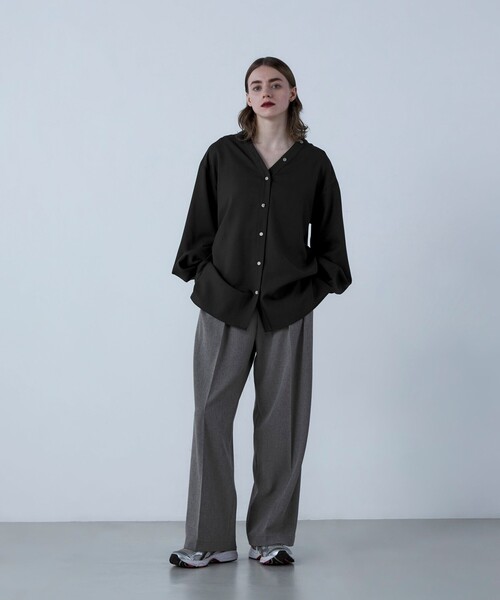 「fredy emue」 長袖ブラウス 36 ライトグレー レディース_画像8