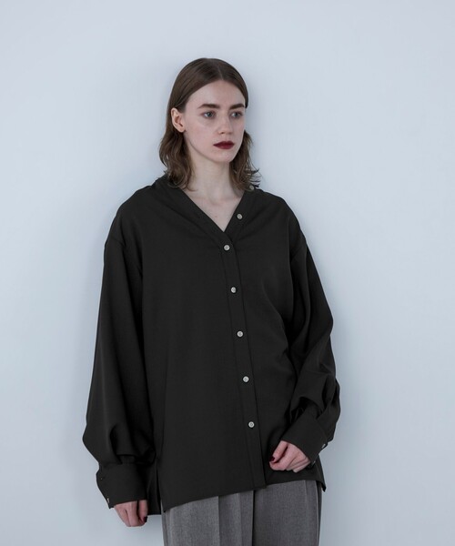 「fredy emue」 長袖ブラウス 36 ライトグレー レディース_画像9