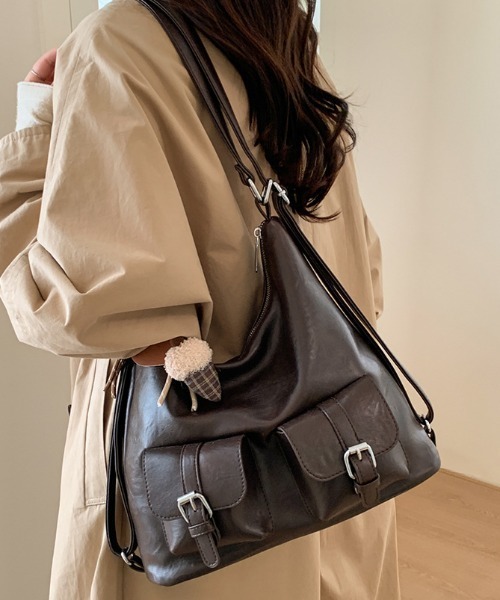 ショルダーバッグ バッグ 「大容量/3WAY」「5色展開」3WAYフロント