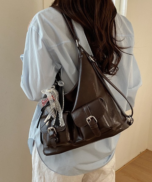 ショルダーバッグ バッグ 「大容量/3WAY」「5色展開」3WAYフロント