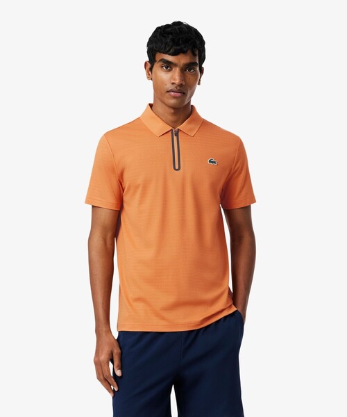 LACOSTE SPORT ブラック ポロシャツ ウルトラドライ セール】 UPF30 UVカット モノグラムテーピングウルトラドライテニス