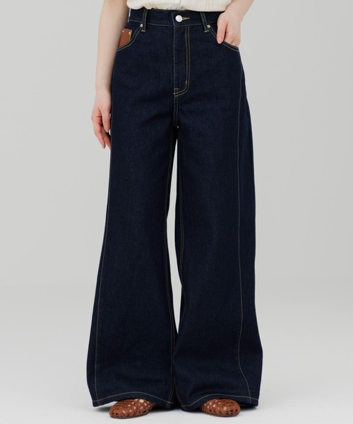 ジーンズ デニム デニムパンツ stitch line wide denim（ステッチ