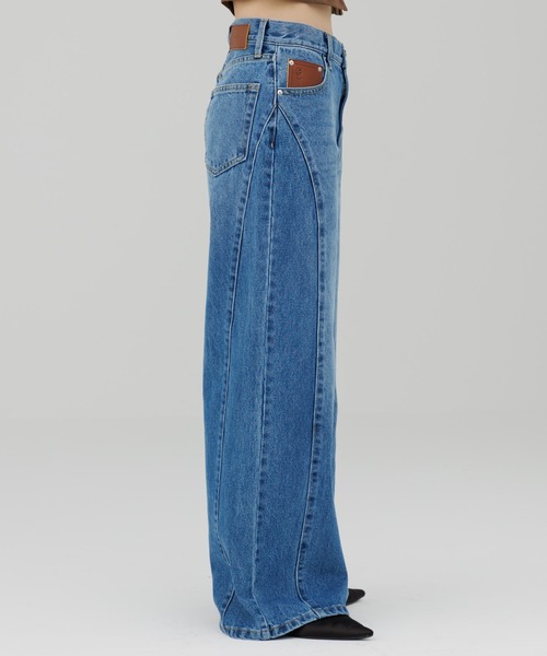 ジーンズ デニム デニムパンツ stitch line wide denim（ステッチ
