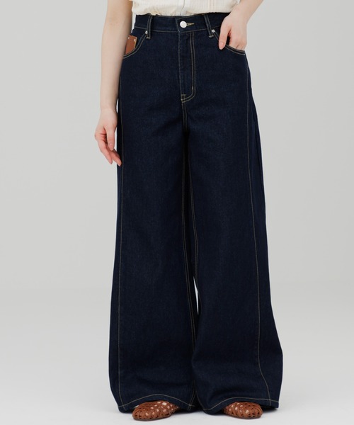 ジーンズ デニム デニムパンツ stitch line wide denim（ステッチ