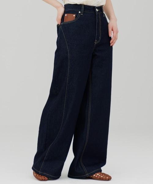 ジーンズ デニム デニムパンツ stitch line wide denim（ステッチ