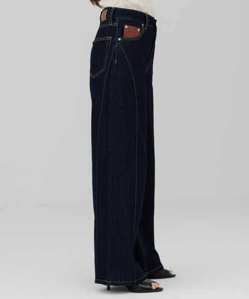 ジーンズ デニム デニムパンツ stitch line wide denim（ステッチ