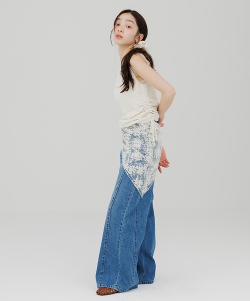 ジーンズ デニム デニムパンツ stitch line wide denim（ステッチ