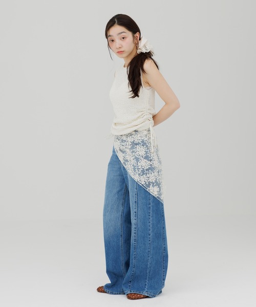 ジーンズ デニム デニムパンツ stitch line wide denim（ステッチ