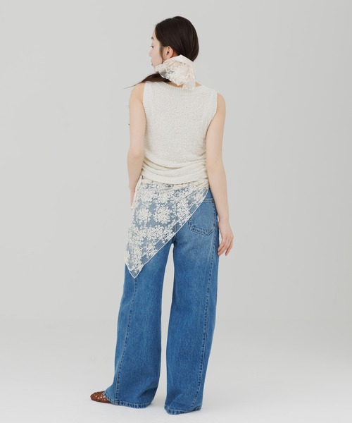 ジーンズ デニム デニムパンツ stitch line wide denim（ステッチ