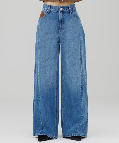ジーンズ デニム デニムパンツ stitch line wide denim（ステッチ