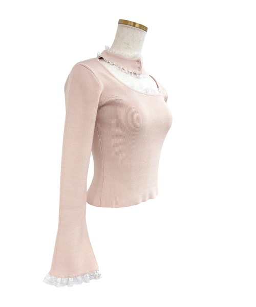 Rosé Muse Choker lace knit ピンク Rose Muse（ロゼミューズ） ニット セーター Choker lace knit