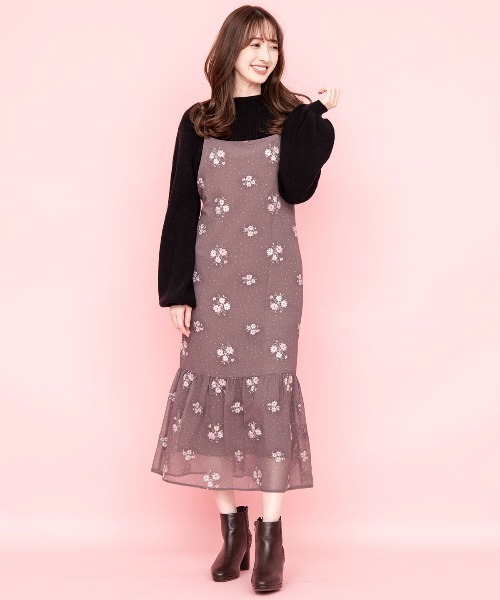 「WILLSELECTION」 キャミソールワンピース MEDIUM モカ レディース_画像2