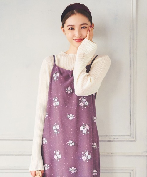 「WILLSELECTION」 キャミソールワンピース MEDIUM モカ レディース_画像4