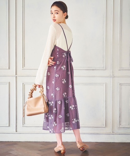 「WILLSELECTION」 キャミソールワンピース MEDIUM モカ レディース_画像6