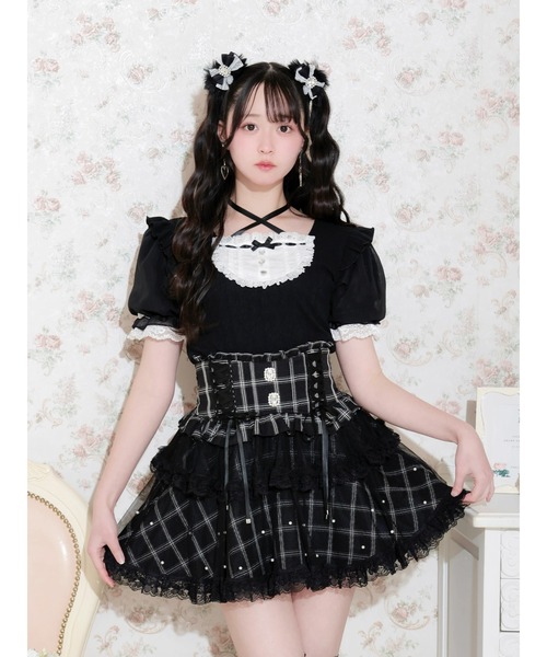 NOEMIE（ノエミー） tシャツ バックレースアップヨークハシゴレース