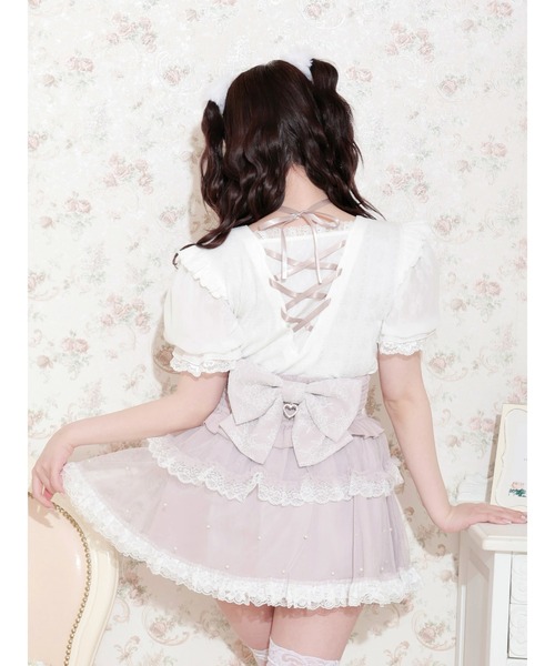 NOEMIE（ノエミー） tシャツ バックレースアップヨークハシゴレース 
