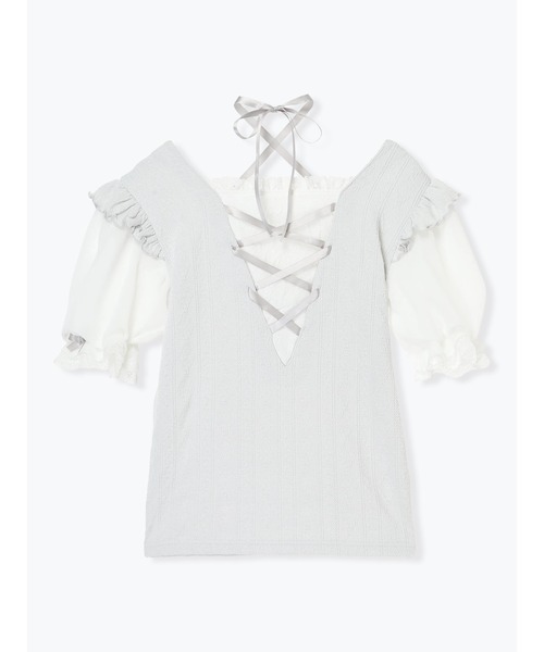 NOEMIE（ノエミー） tシャツ 半袖 バックレースアップヨークハシゴ