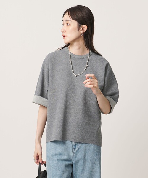 UNITED ARROWS ポロコンビ ニット ウォッシャブル(グレー) UNITED ARROWS（ユナイテッドアローズ） ニット セーター ニット T