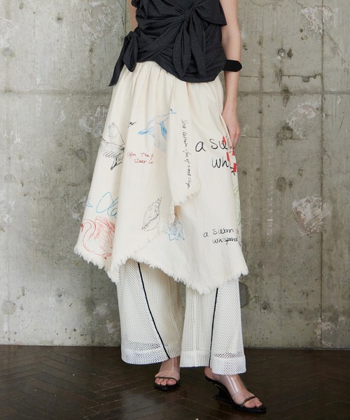 スカート 「PRE-ORDER」Asymmetrical Wrap Print Skirt/アシンメトリーラッププリントスカートの画像