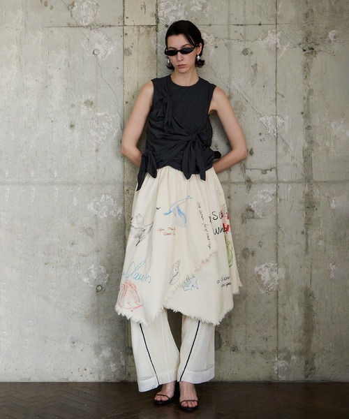 スカート 「PRE-ORDER」Asymmetrical Wrap Print Skirt/アシンメトリーラッププリントスカートの画像
