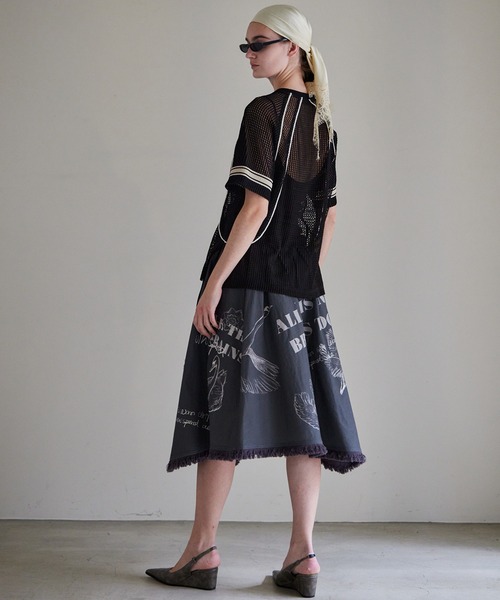 スカート 「PRE-ORDER」Asymmetrical Wrap Print Skirt/アシンメトリーラッププリントスカートの画像