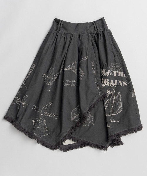 スカート 「PRE-ORDER」Asymmetrical Wrap Print Skirt/アシンメトリーラッププリントスカートの画像
