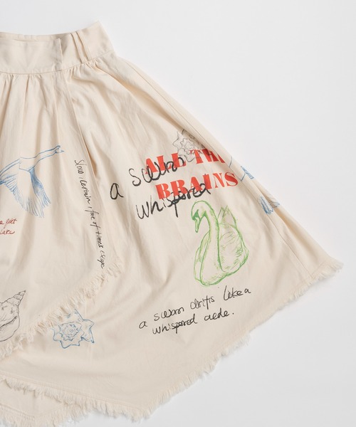 スカート 「PRE-ORDER」Asymmetrical Wrap Print Skirt/アシンメトリーラッププリントスカートの画像