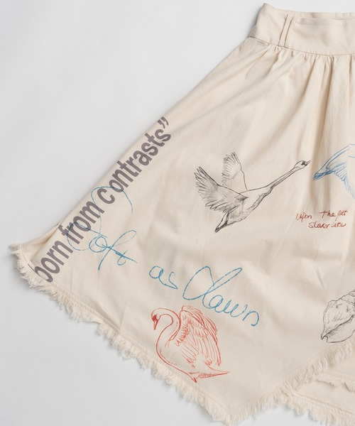 スカート 「PRE-ORDER」Asymmetrical Wrap Print Skirt/アシンメトリーラッププリントスカートの画像