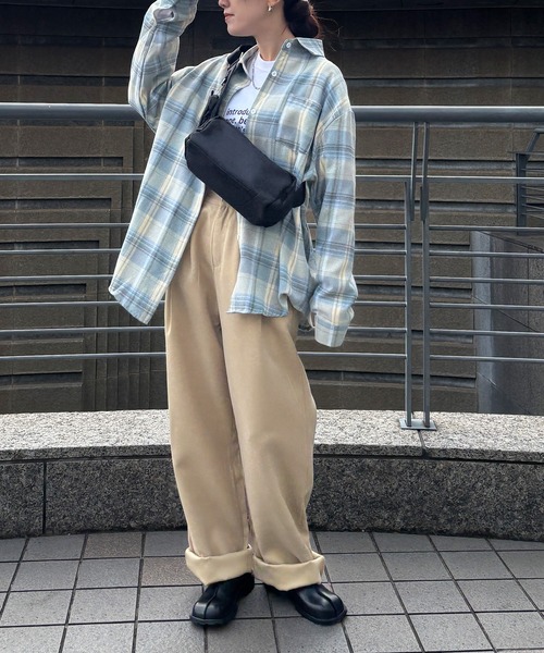 「ISOOK」 長袖シャツ FREE ネイビー レディース_画像5